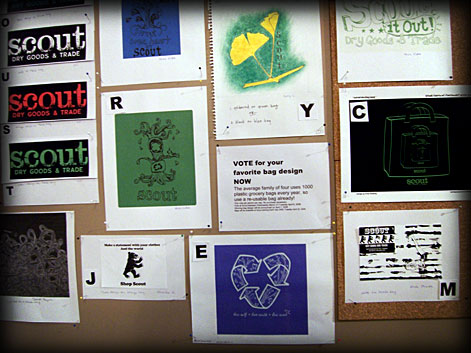 Scout Dry Goods Vote for your favorite re-usable bag design